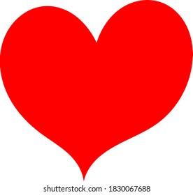 Red heart - doodle style outline for romantic valentines day greeting card. Vector graphic for web design, beautiful icon for cover.