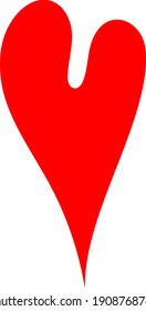 Red heart - doodle style outline for romantic valentines day greeting card. Vector graphic for web design, beautiful icon for cover.