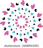 Red Heart Dotted Vector Clipart - Explosive Romantic Love Heart-Shaped Halftone Dots Burst Illustration.