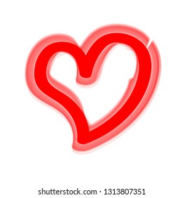Red Heart Drawing Vector / Illustration / Icon - Love