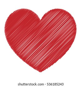 Red heart. Heart with effect of shading. Vector eps 10