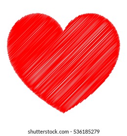 Red heart. Heart with effect of shading. Vector eps 10