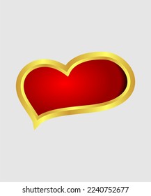 red heart emblem vector design