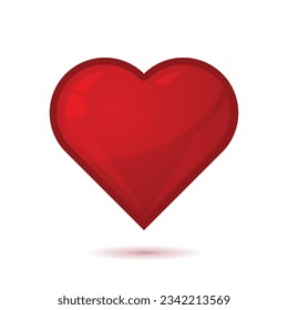 Red Heart Emoji Icon on White Background. Vector