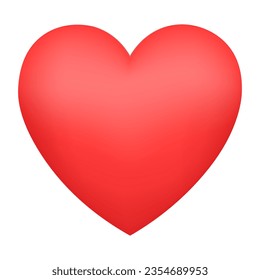 Red heart emoji isolated on white background. Emoticons symbol modern, simple, vector, printed on paper. icon for website design, mobile app, and UI. Vector Illustration