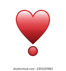 Red heart emoji vector illustration, red heart clip art design, flat design heart.