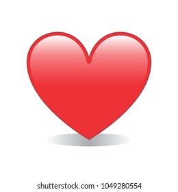 Red Heart Emoji Vector Isolated