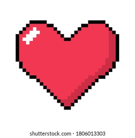 Red Heart Emoticon Symbol Pixel Art Stock Vector (royalty Free 