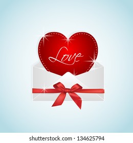 Red heart in envelope gift