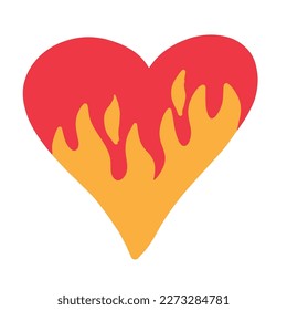 Red heart with flames,suitable to make your graphic design more lovely, best resource for your design.