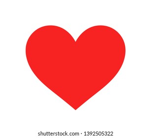 Red heart. Flat design icon illustration.