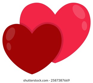Red heart flat design icon isolated on white background.