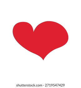 Icono de Vector dibujado a mano plano corazón rojo aislado sobre fondo blanco. Eps 10