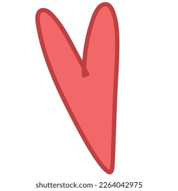 Red heart. flat illustration. Valentine day vector EPS10