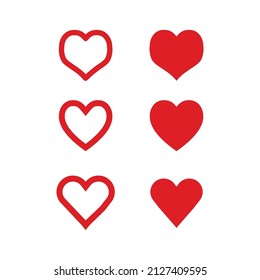 Red heart flat and line symbol vector