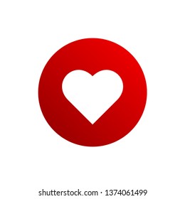 Red heart flat vector icon isolated on a white background.