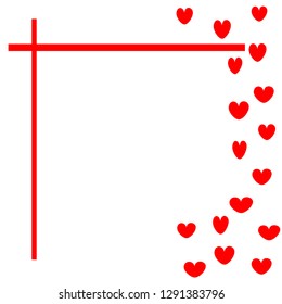 Red Heart frame ,Illustration vector
