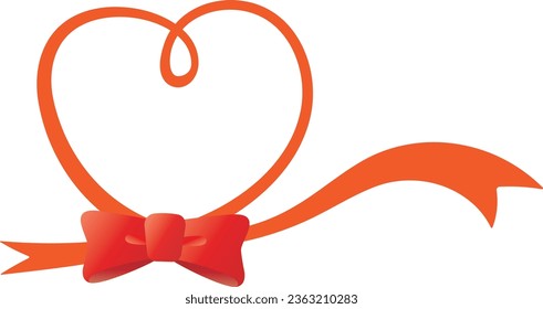 red heart frame made of ribbons