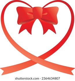 red heart frame made of ribbons