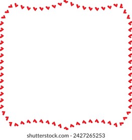 Red Heart frame Square shape vintage frames retro badges vector love frames cute decoration background borders valentine wedding celebration romantic greeting card label frames banners