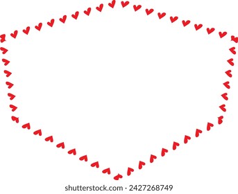 Red Heart frame Square shape vintage frames retro badges vector love frames cute decoration background borders valentine wedding celebration romantic greeting card label frames banners