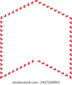 Red Heart frame Square shape vintage frames retro badges vector love frames cute decoration background borders valentine wedding celebration romantic greeting card label frames banners