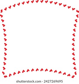 Red Heart frame Square shape vintage frames retro badges vector love frames cute decoration background borders valentine wedding celebration romantic greeting card label frames banners