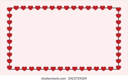 Marco de corazón rojo, elegante, creativo, mini corazón