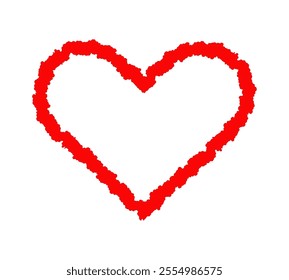 A red heart frame that looks like it was drawn with crayons.