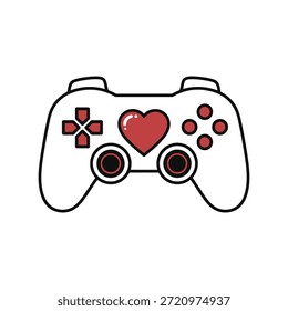Rotes Herz Spiel Controller Illustration Vektor