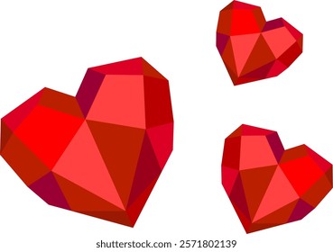 Red heart gemstone sweet decoration