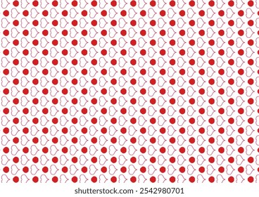 Red heart from geometric line art background pattern,beautiful striped.