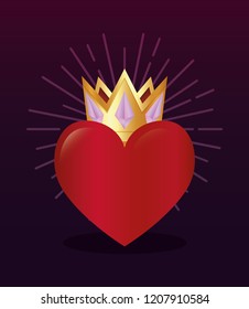 Red Heart Crown On Logo Design Stock Vector (Royalty Free) 1300971094