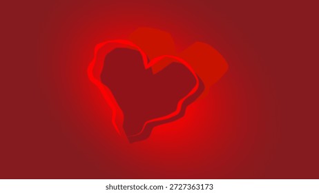 rotes Herz mit rotem Farbverlauf-Hintergrund