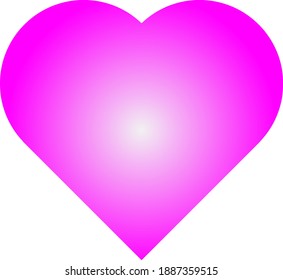 Red heart with a gradient. Color transition from dark to light. Festive postcard. Festive decoration. St. Valentine's Day.