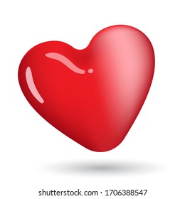 red heart gradient color, vector illustration 
