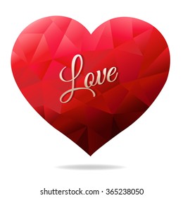 Red Heart With Gradient Mesh, Vector Illustration