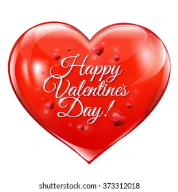 Red Heart With Gradient Mesh, Vector Illustration