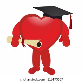 red heart - graduate