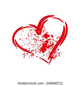 red heart graphic design vector art