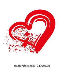 red heart graphic design vector art