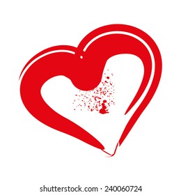 red heart graphic design vector art