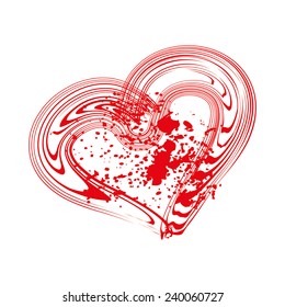 red heart graphic design vector art