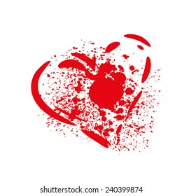 red heart graphic design vector art