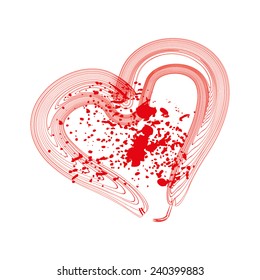 red heart graphic design vector art