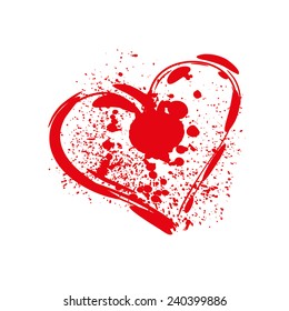 red heart graphic design vector art