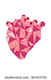 Red heart graphic. Good for greeting cards, posters for the interior, printing on T-shirts, tattoo.