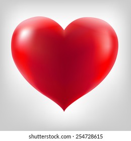Corazón Rojo Con Fondo Gris Con Malla Gradiente, Ilustración Vectorial