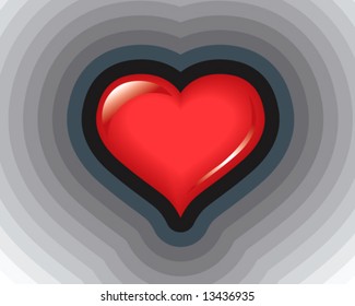red heart at grey pulse