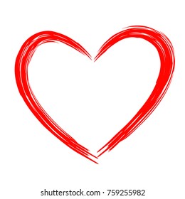Red Heart . Grunge stamps. Love shape for your design. Distressed symbol. Textured Valentines Day sign. Vector illustration.